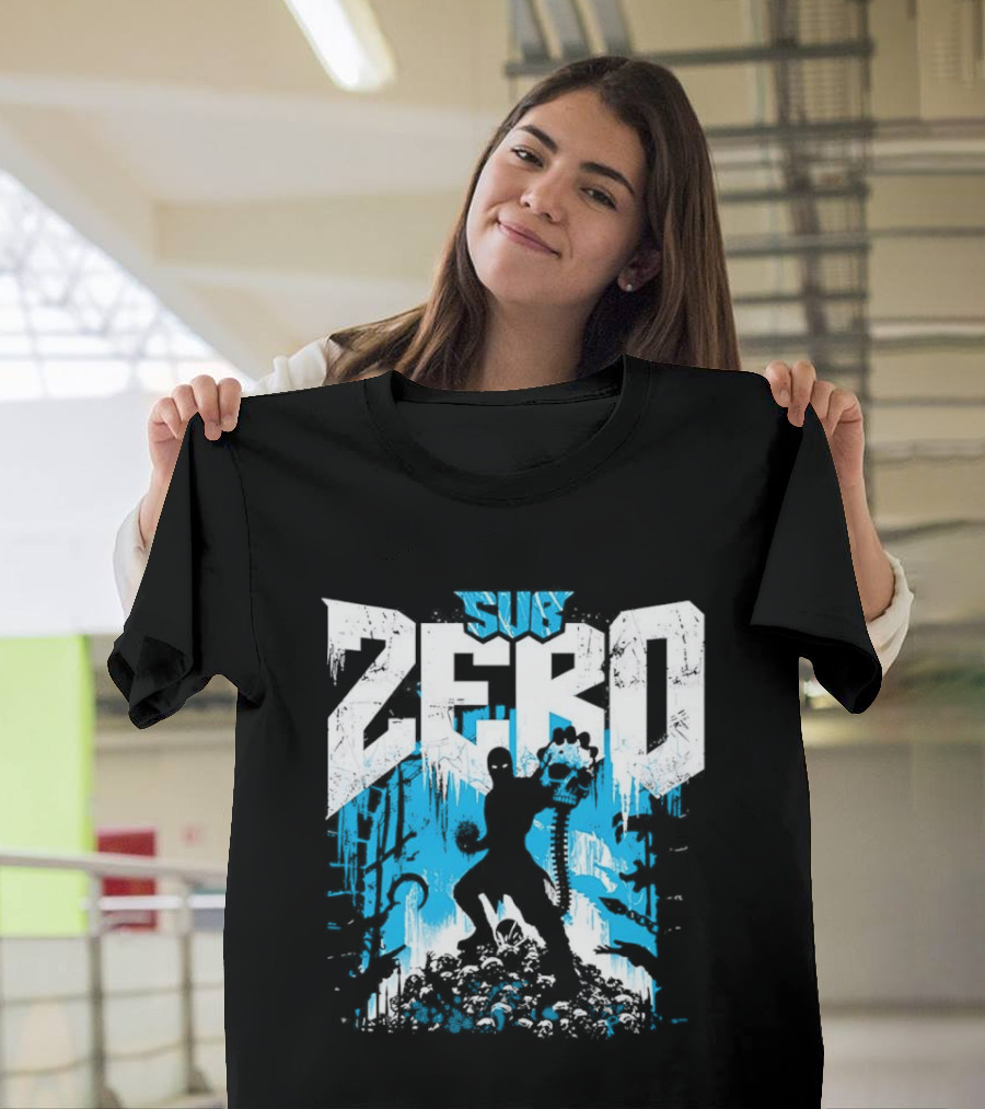 Mortal Kombat Sub Zero Ice Blue Silhouette And Freeze T-Shirt