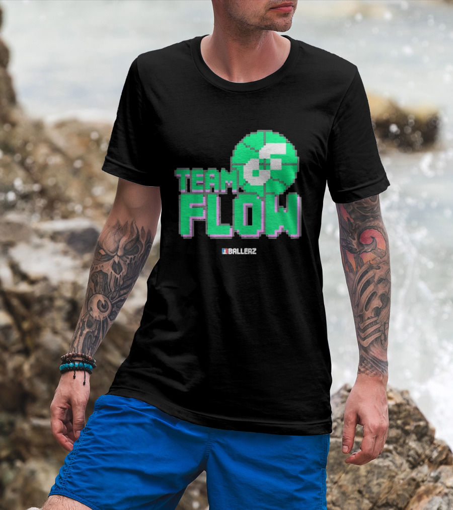 Team Flow Ballerz Pixel Basketball T-Shirt