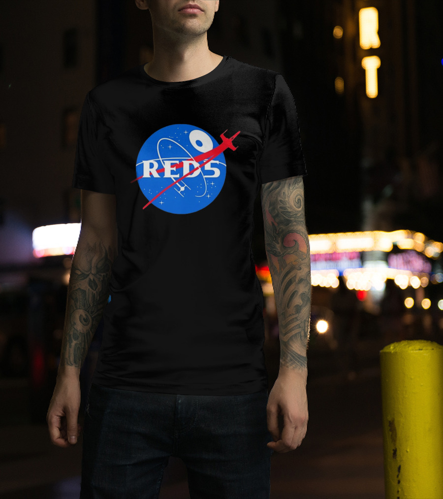 Red 5 NASA Space X Wing Mashup Astronaut Star T-Shirt