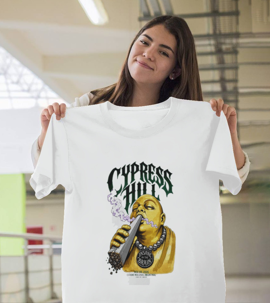 Cypress Hill Insane In The Brain Concert Buenos Aires Stadium Malvinas Argentinas Nov 08 2026 T-Shirt