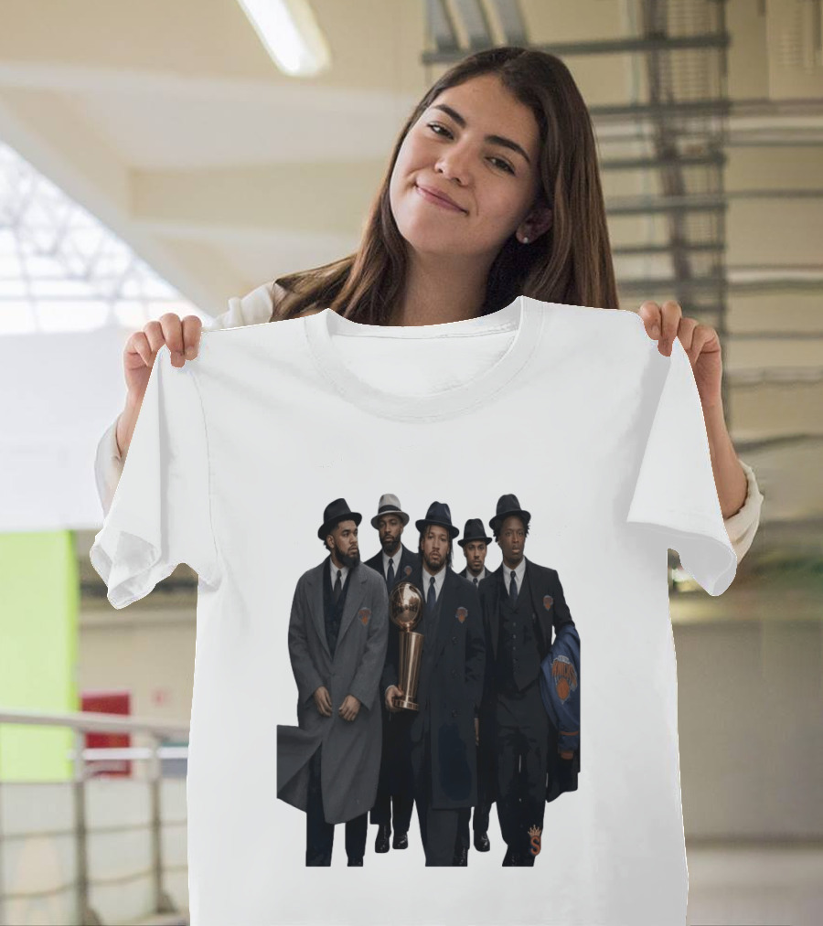 Knicks Mafia New York Knicks Players Suits Championship Trophy T-Shirt