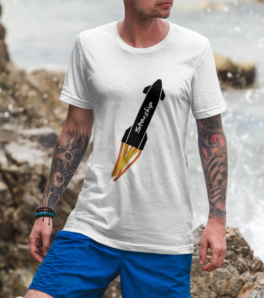 Starship Rocket SpaceX Space Exploration T-Shirt