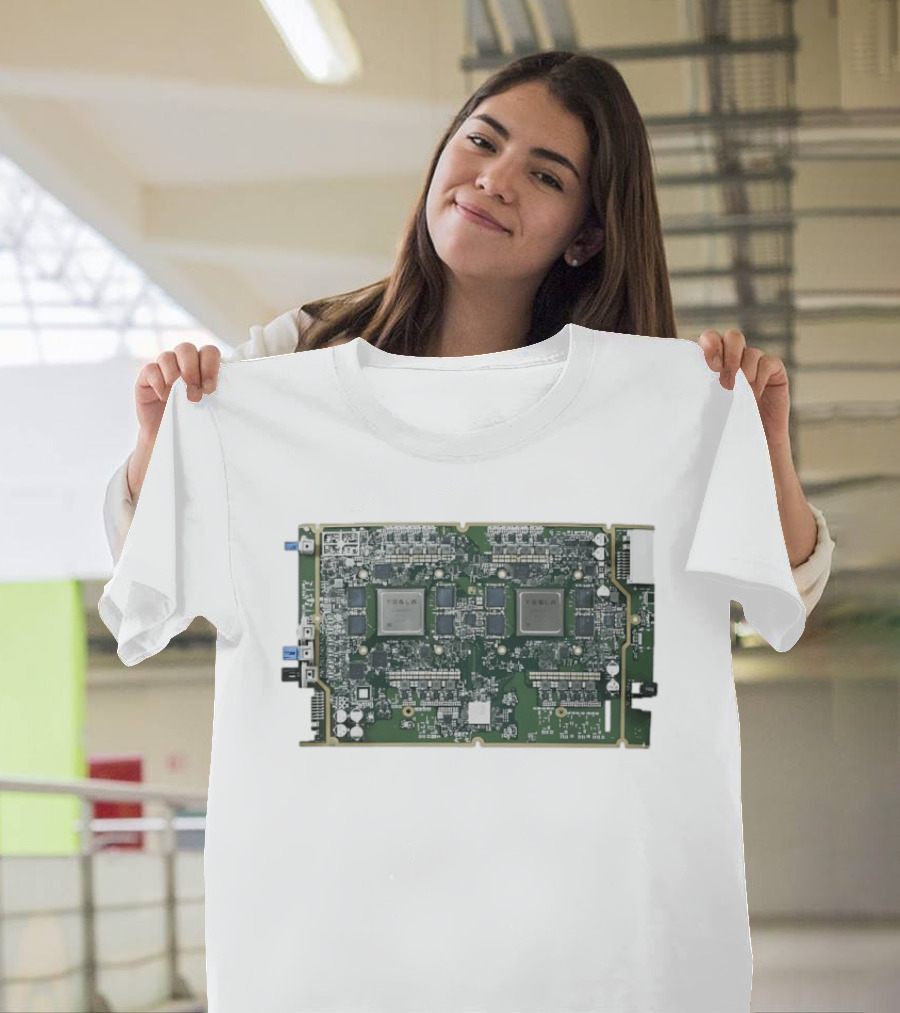 Tesla HW4 Brain Circuit Board Computer Chip Technology T-Shirt