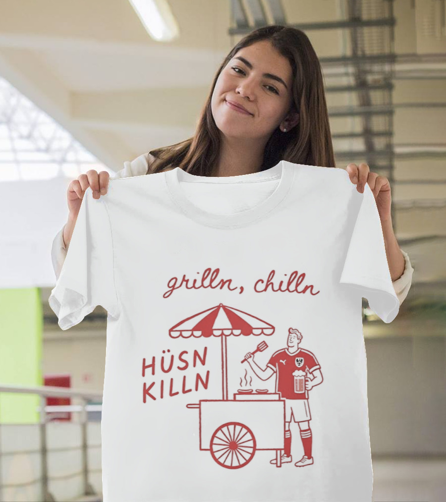 Grilln Chilln Hüsn Killn Austria National Football Team Iconic BBQ T-Shirt