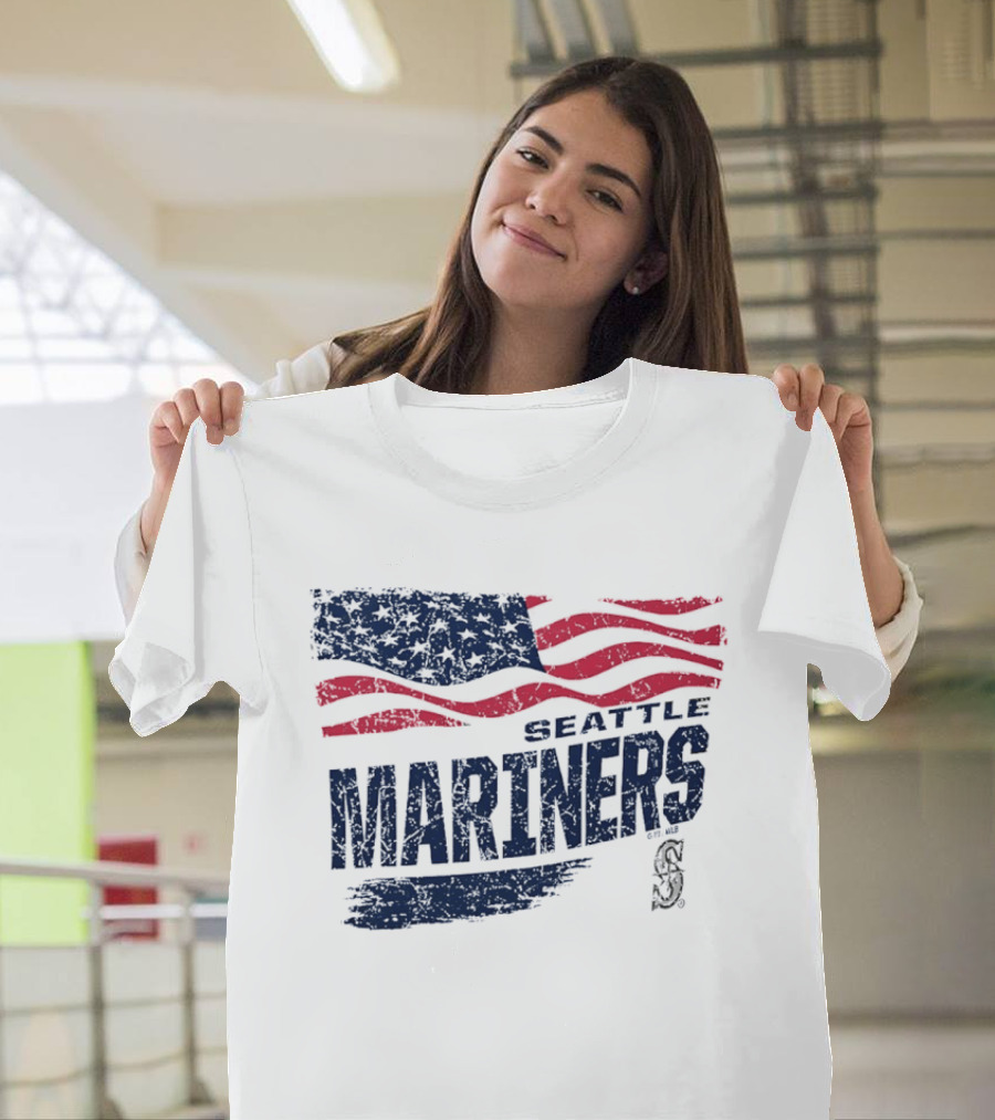 Seattle Mariners Fourth Of July American Flag Celebration T-Shirt