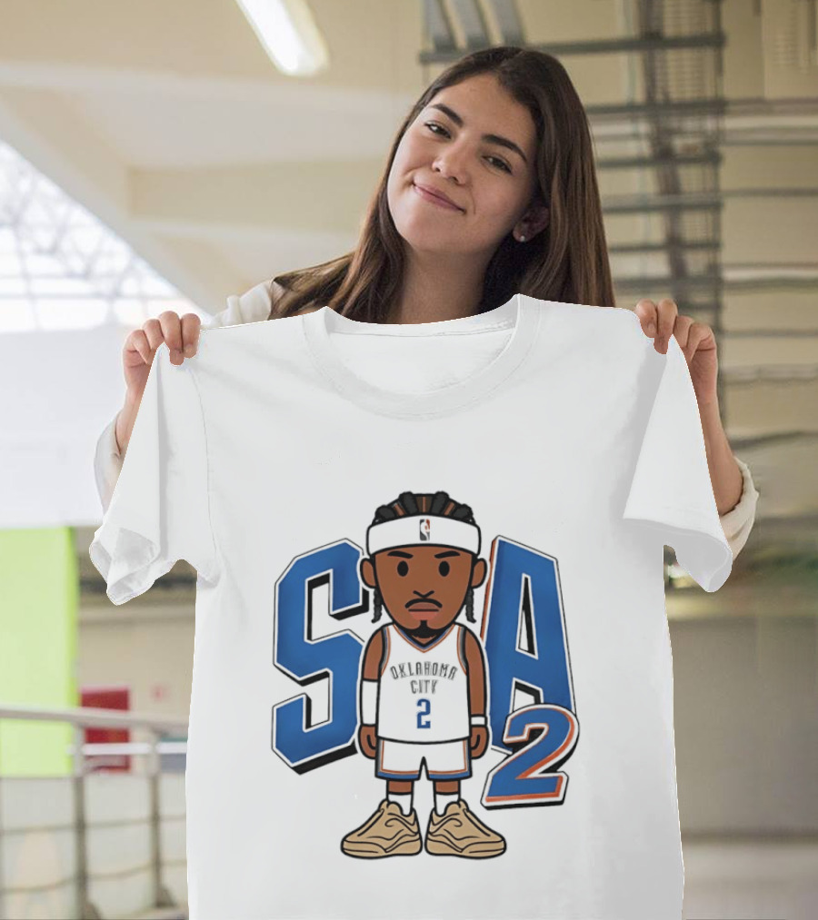 SGA Shai Gilgeous Alexander Oklahoma City Thunder SA 2 Cartoon T-Shirt