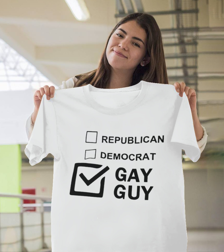 Republican Democrat Gay Guy Checkbox LGBTQ Pride T-Shirt