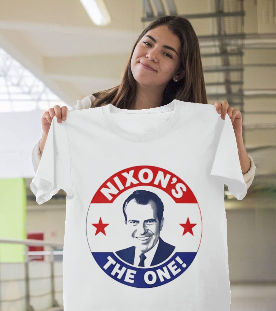 Nixon's The One Richard Nixon US President Campaign Button T-Shirt