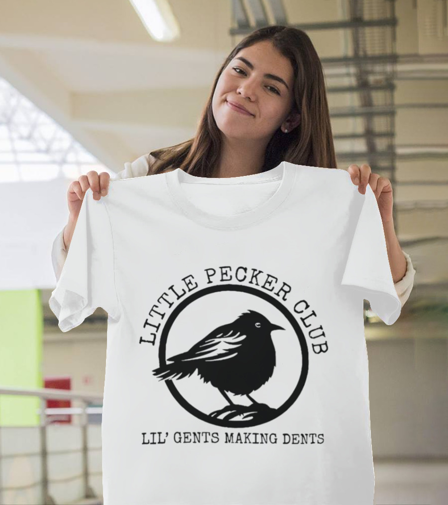 Little Pecker Club Lil' Gents Making Dents Bird Silhouette Circle T-Shirt