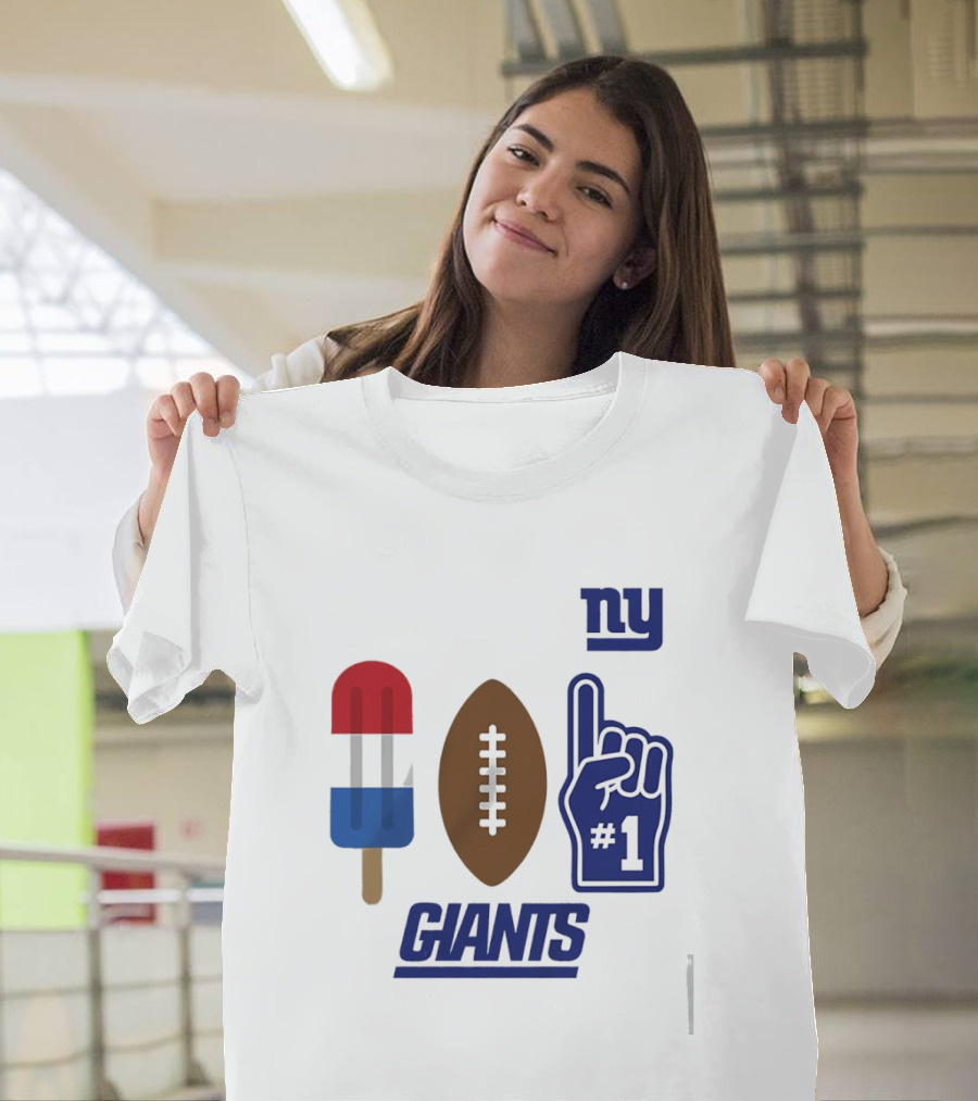 New York Giants Popsicle Football Foam Finger #1 Americana Pop 2026 Season T-Shirt