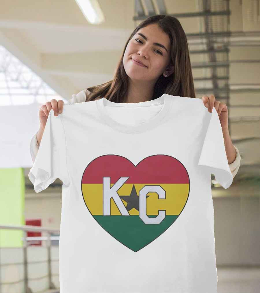 Ghana Flag Colors KC Heart T-Shirt