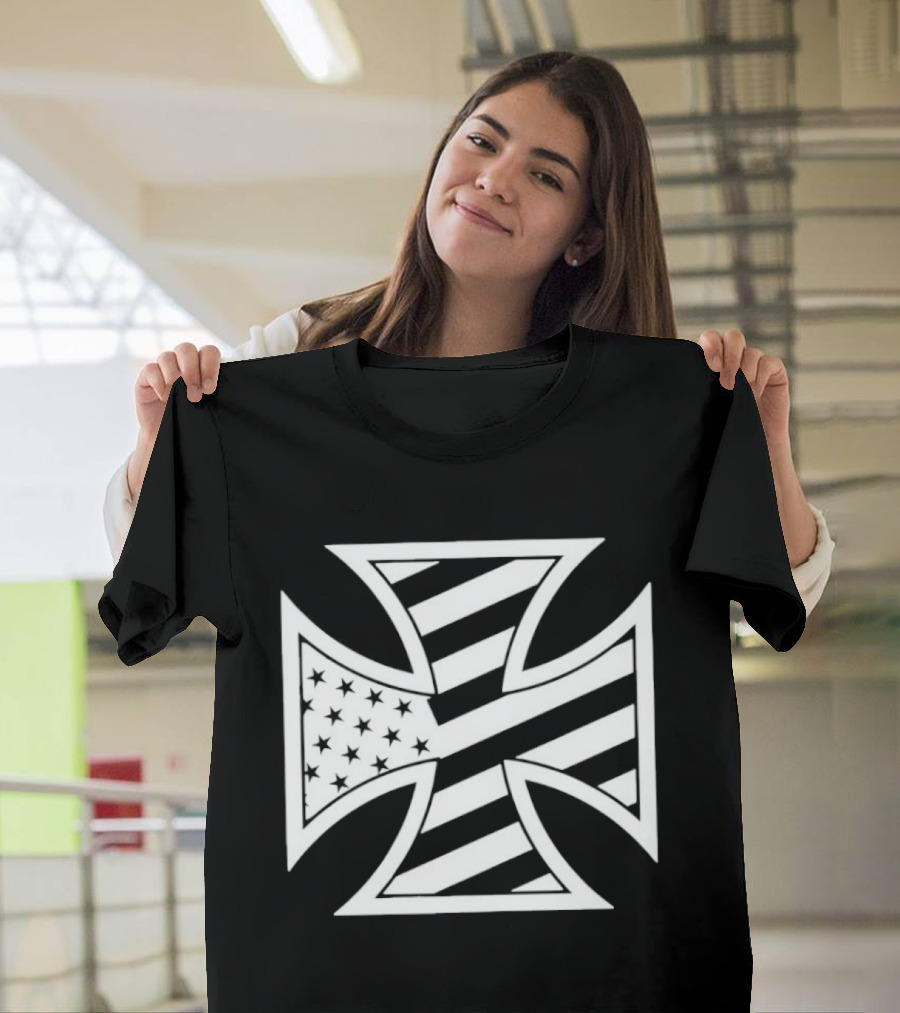 American Flag Iron Cross Stars And Stripes T-Shirt