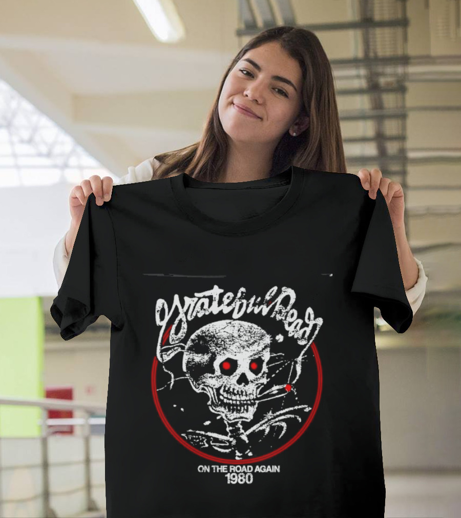 Grateful Dead 1980 Skull On The Road Again T-Shirt