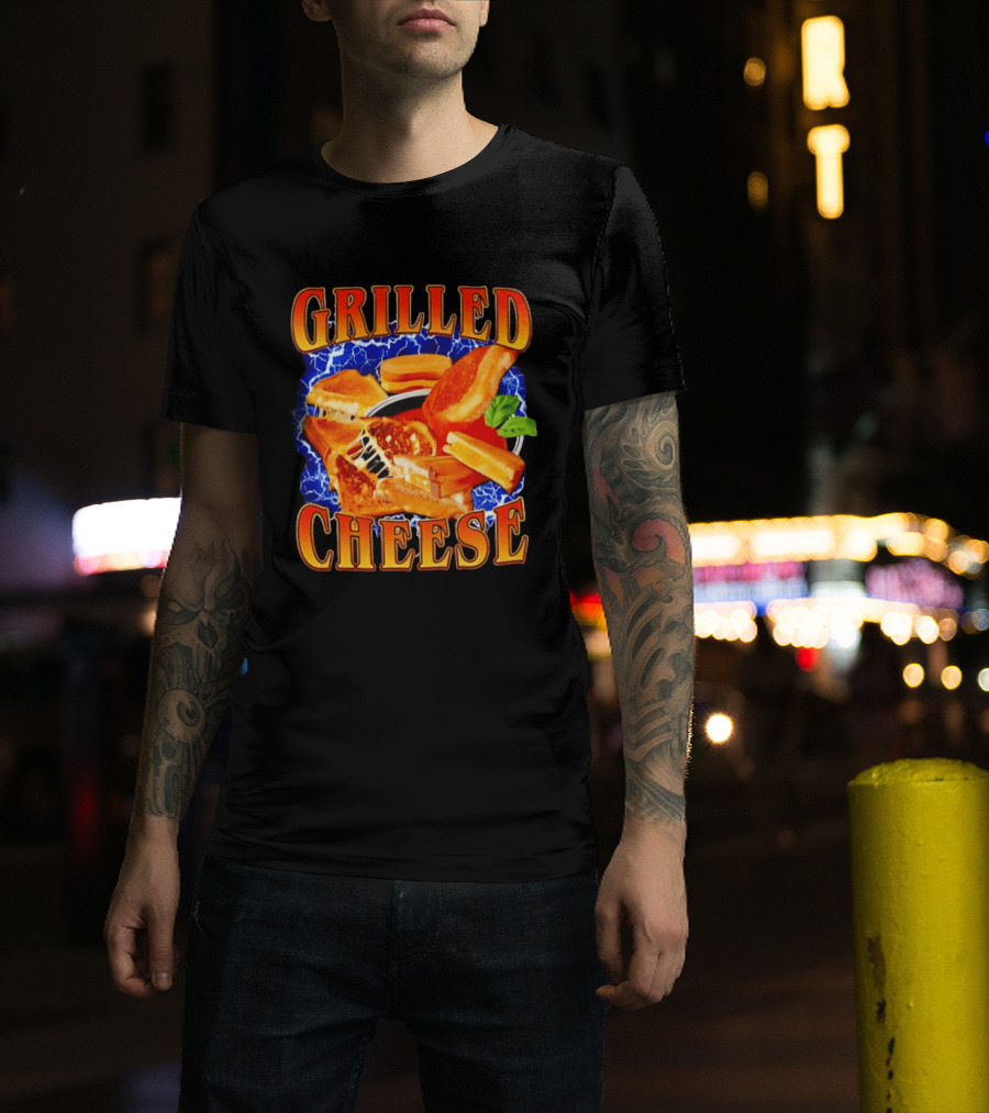Grilled Cheese Lightning 90s Bootleg Blue T-Shirt