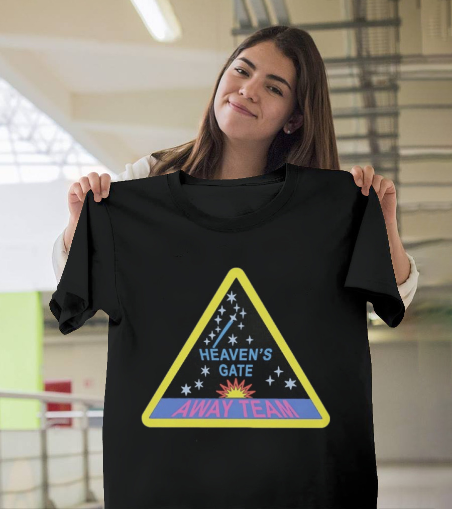 Heaven's Gate Away Team Space Sci Fi Cult Triangle Badge With Stars And Comet T-Shirt