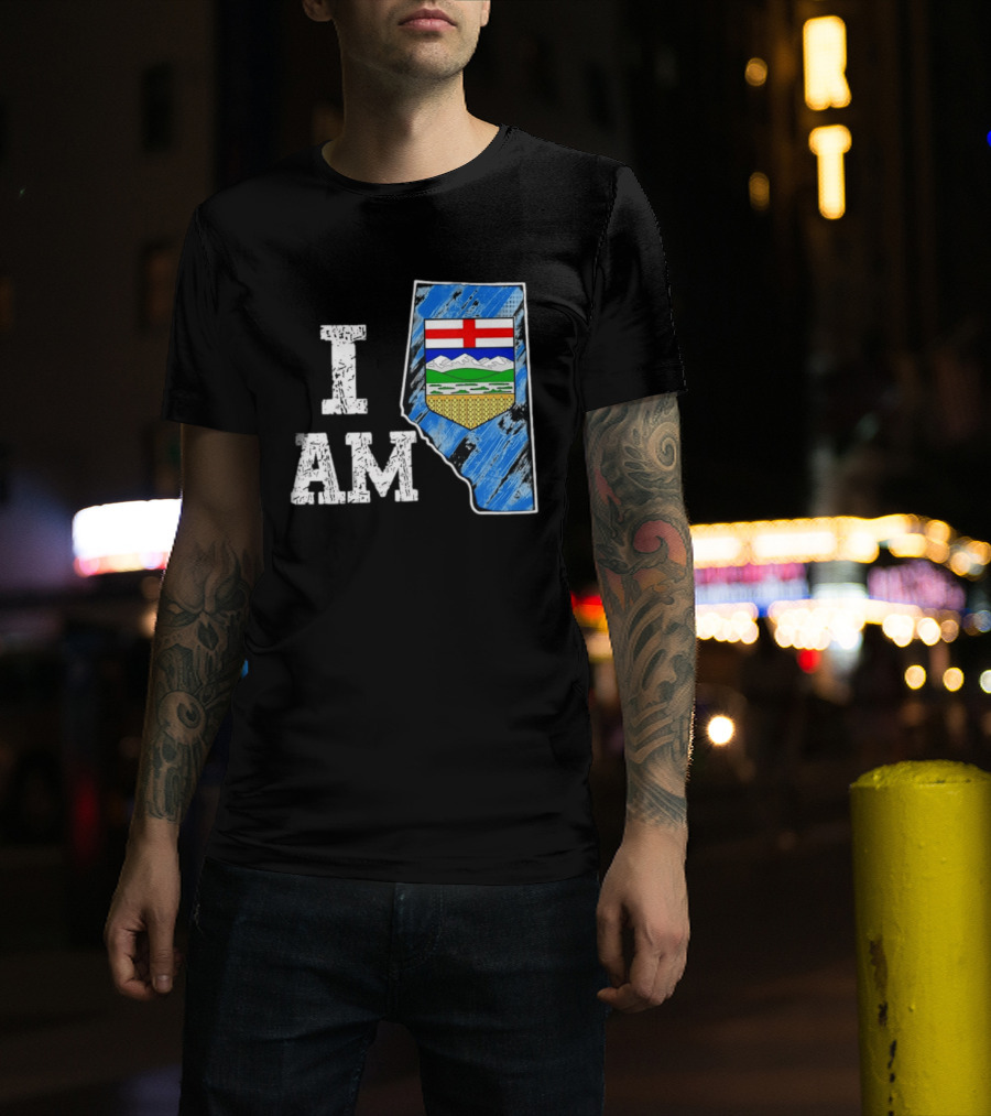 I Am Alberta Canada Province Emblem And Flag Pride T-Shirt