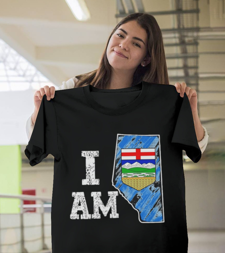 I Am Alberta Canada Province Emblem And Flag Pride T-Shirt