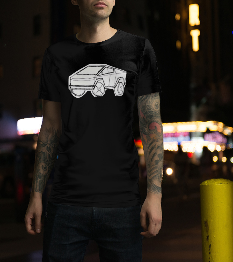 Tesla Cybertruck Electric Vehicle Cyber Sketch T-Shirt