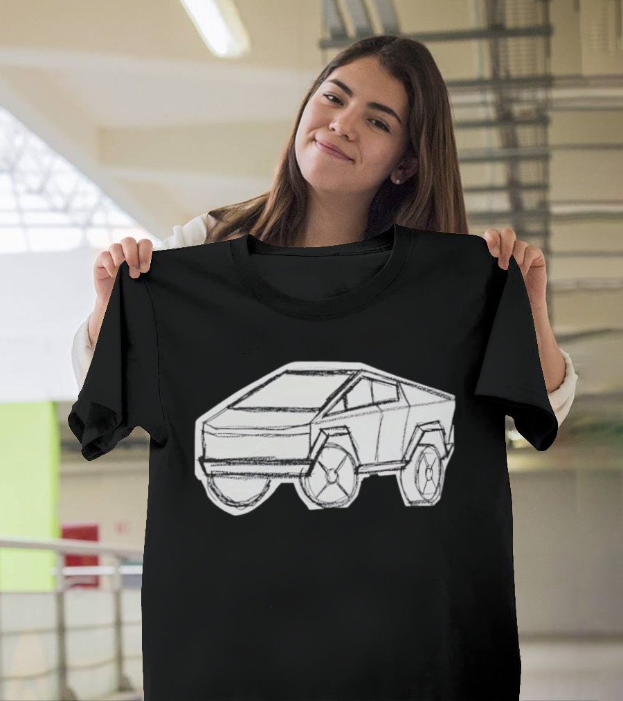 Tesla Cybertruck Electric Vehicle Cyber Sketch T-Shirt