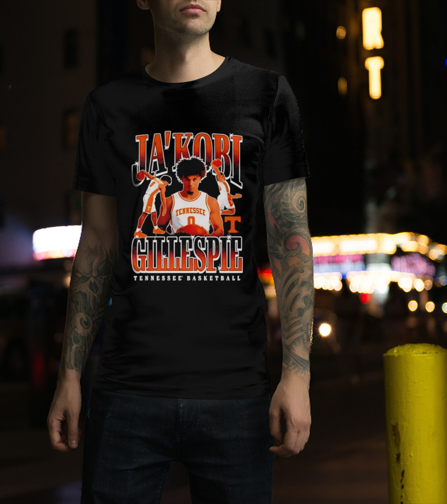 Ja'Kobi Gillespie Tennessee Volunteers Basketball Player Number 0 T-Shirt