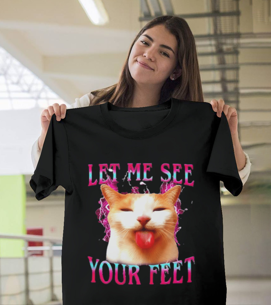 Let Me See Your Feet Cat Blep Lightning T-Shirt