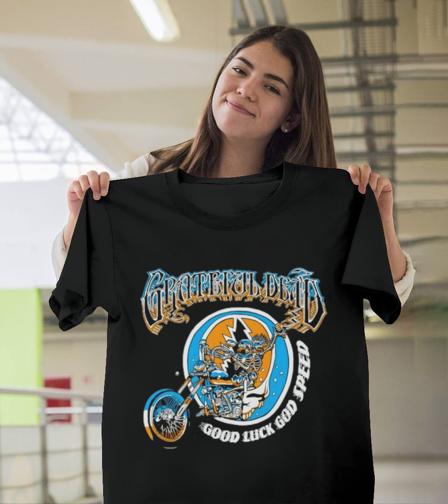 Grateful Dead Skeleton Biker Good Luck God Speed T-Shirt