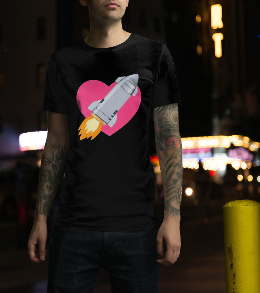 Merger Rocket Heart Space Love Launch T-Shirt