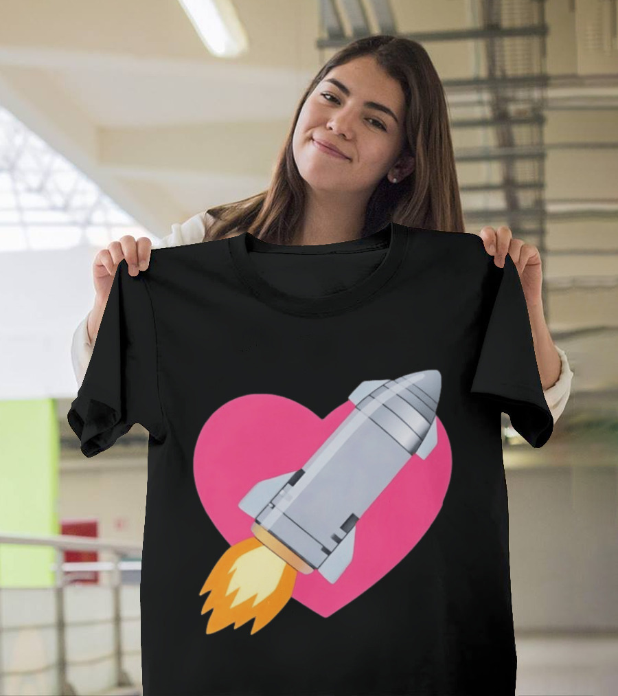 Merger Rocket Heart Space Love Launch T-Shirt