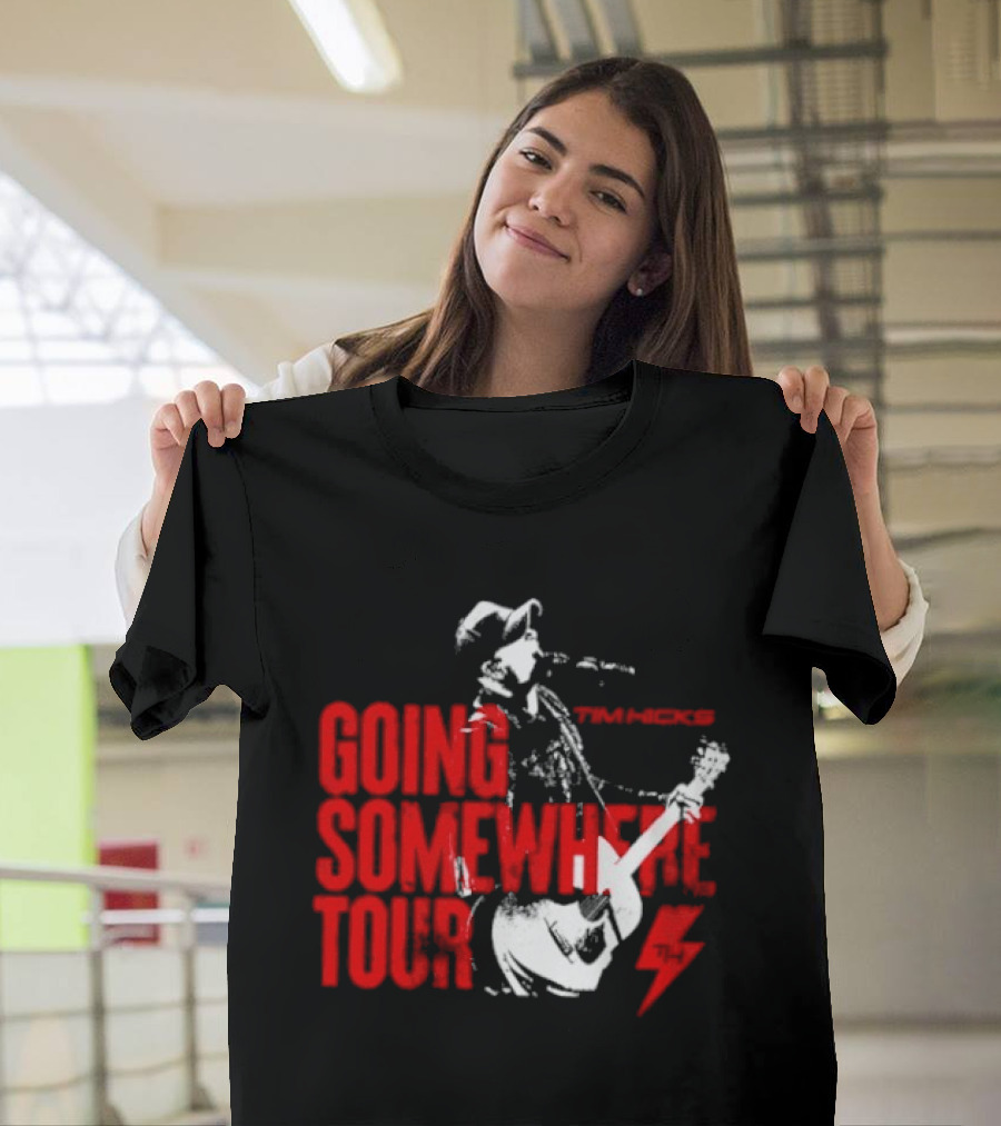Tim Hicks Going Somewhere Tour Guitar Lightning Bolt T-Shirt