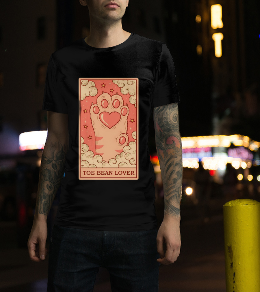 Toe Bean Lover Cat Paw Heart And Stars Whimsical T-Shirt