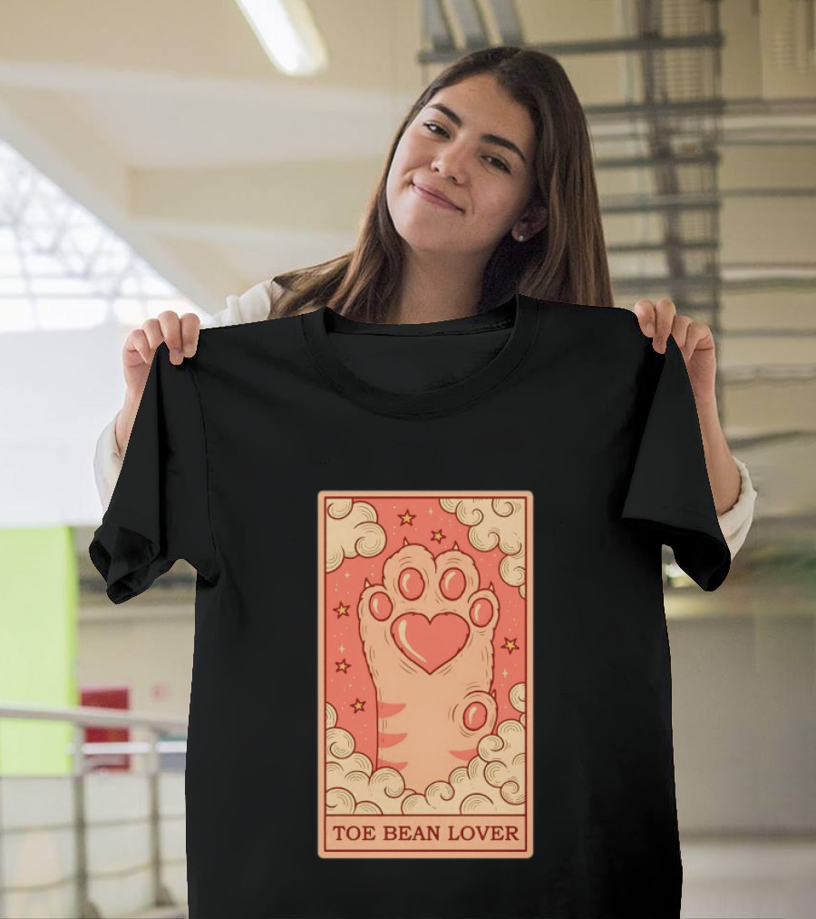 Toe Bean Lover Cat Paw Heart And Stars Whimsical T-Shirt