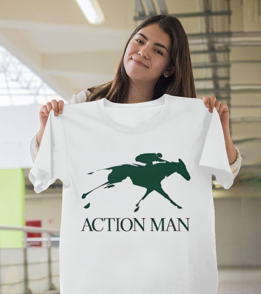 ACTION MAN Horse Racing Iconic Athlete Equestrian Speed T-Shirt