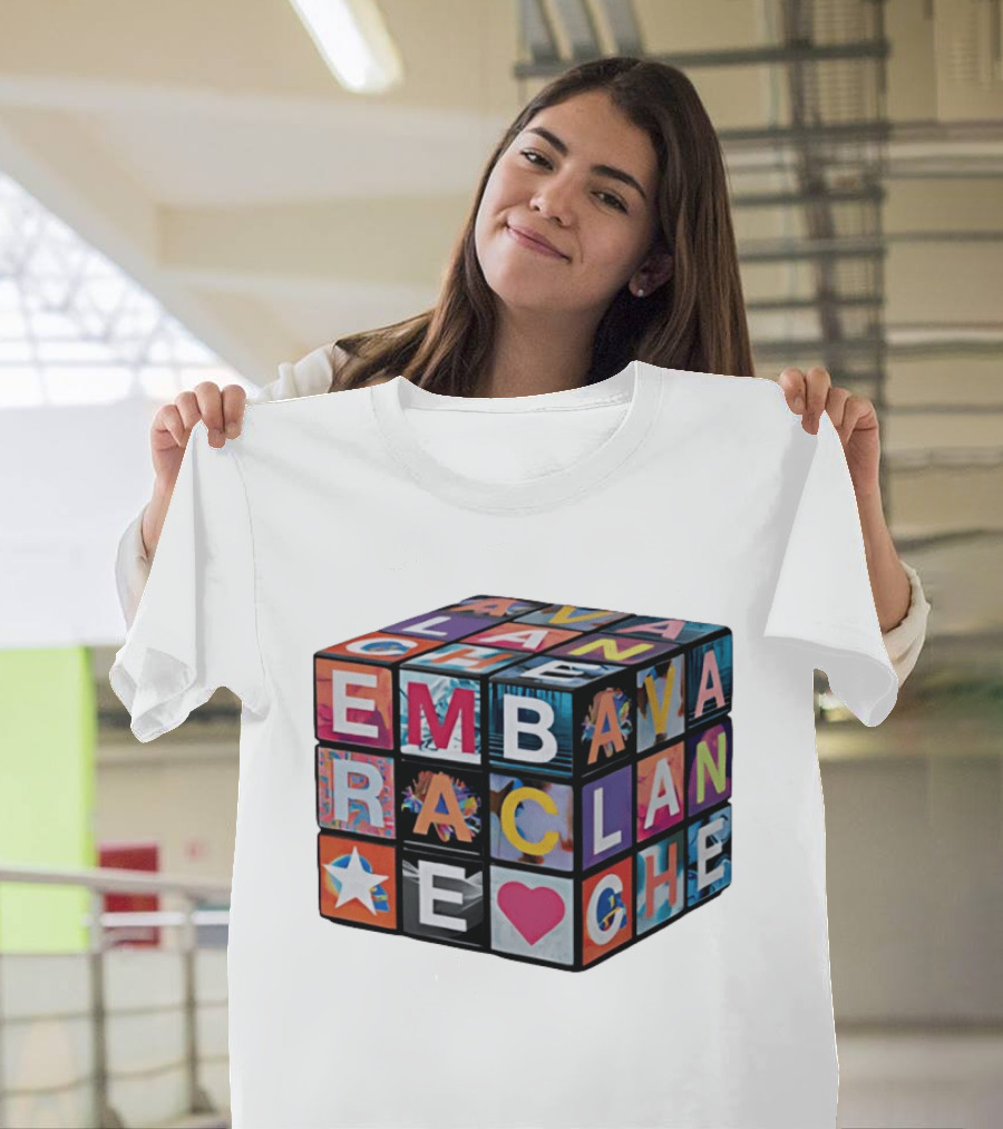 Avalanche Embrace Rubiks Cube Heart Star Colorful Letters T-Shirt