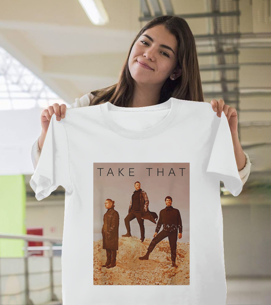 Take That Band Members Standing On Rocky Terrain T-Shirt