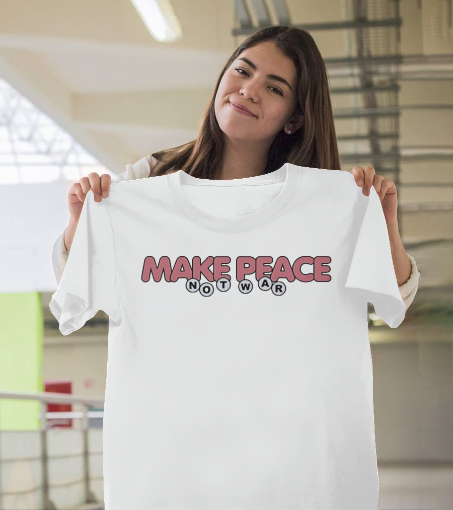 Make Peace Not War Retro Bubble Letters T-Shirt
