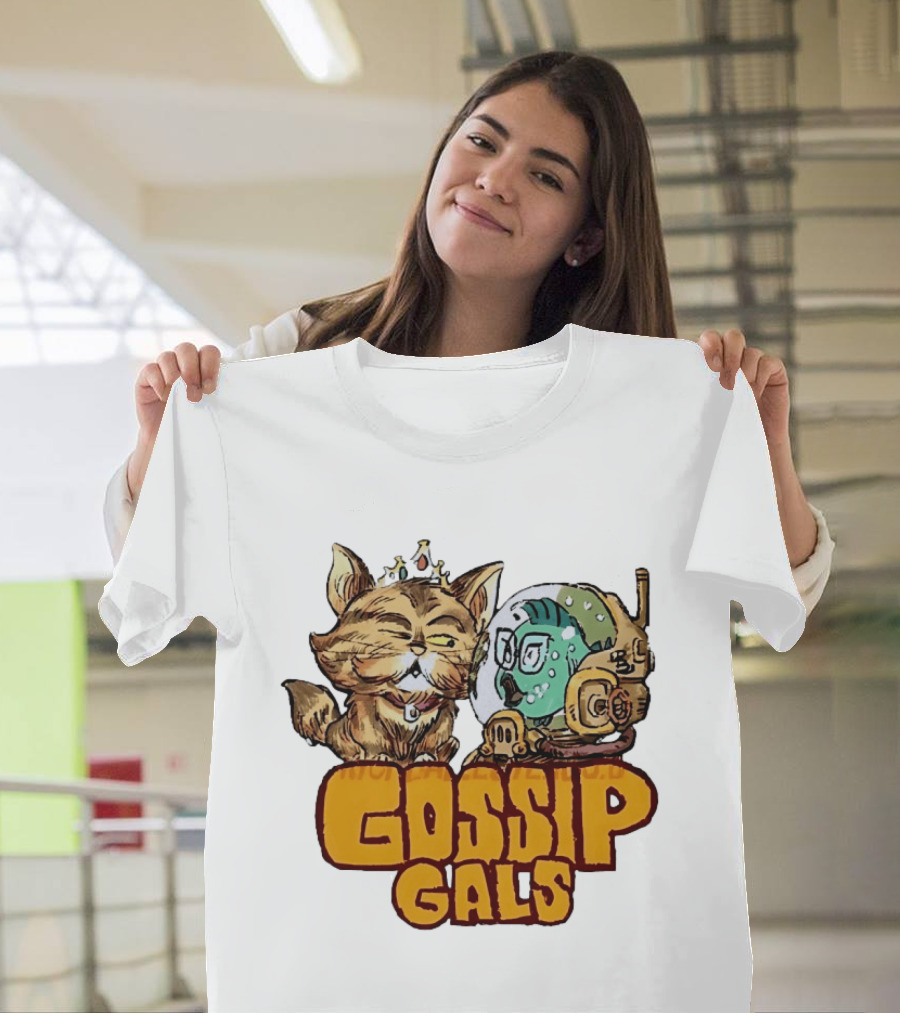 Gossip Gals Royal Cat With Crown And Fish In Astronaut Helmet T-Shirt