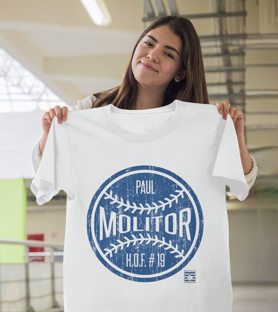 Paul Molitor HOF 19 Toronto Blue Jays Baseball Legend T-Shirt