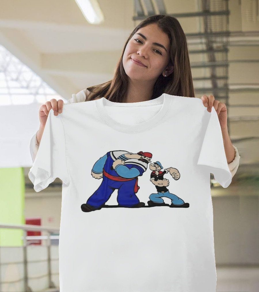 Popeye Vs Sindbad Epic Showdown Classic Cartoon Battle T-Shirt