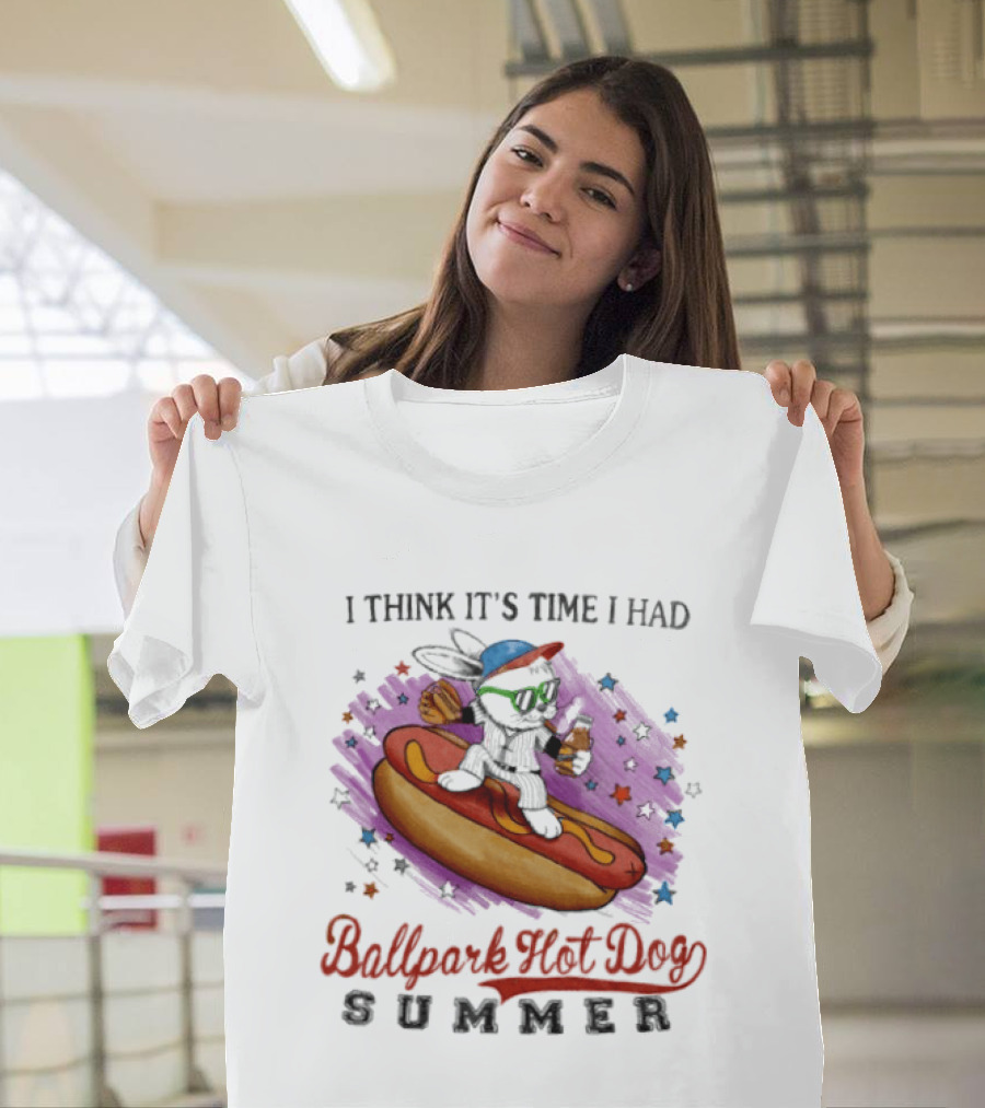 Rabbit I Think It's Time I Had Ballpark Hot Dog Summer T-Shirt