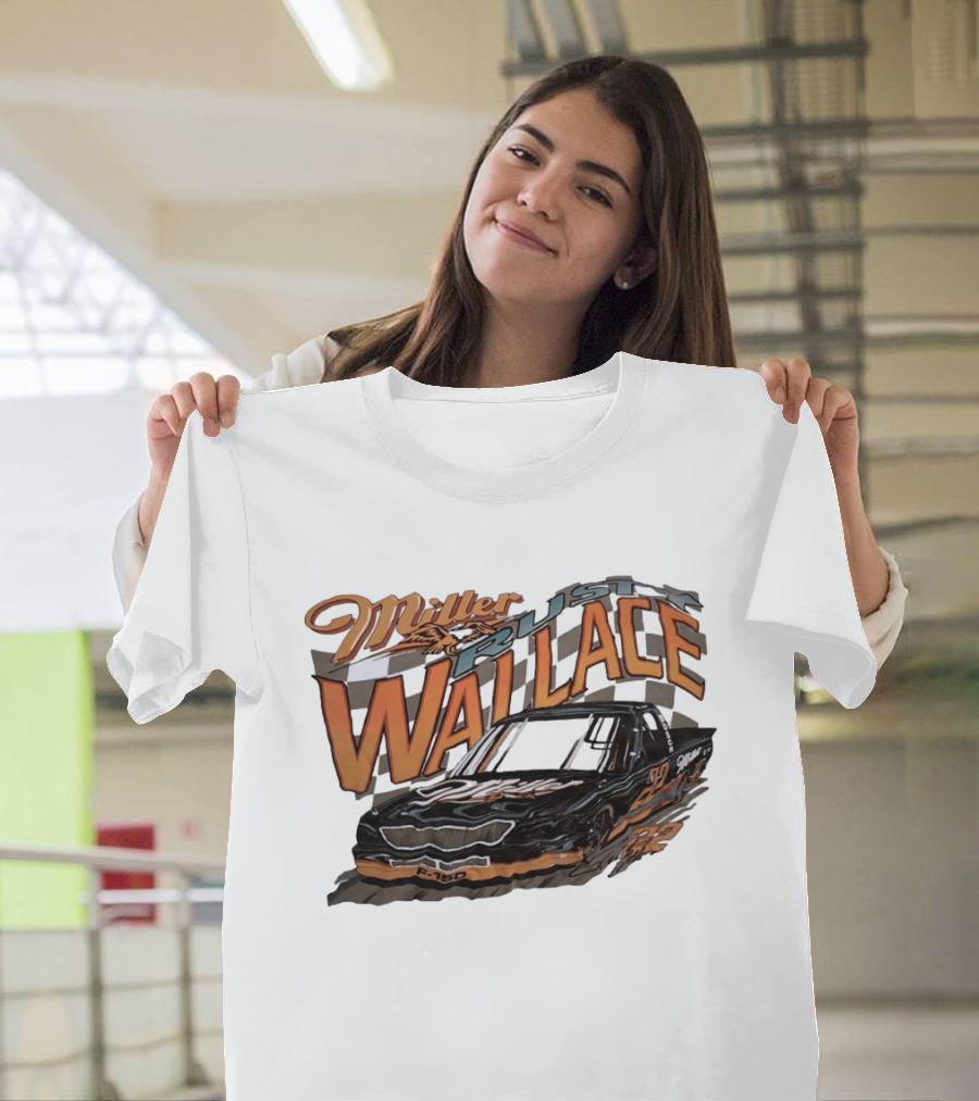 Rusty Wallace Miller F 150 22 NASCAR Racing Race Car Checkered Flag T-Shirt