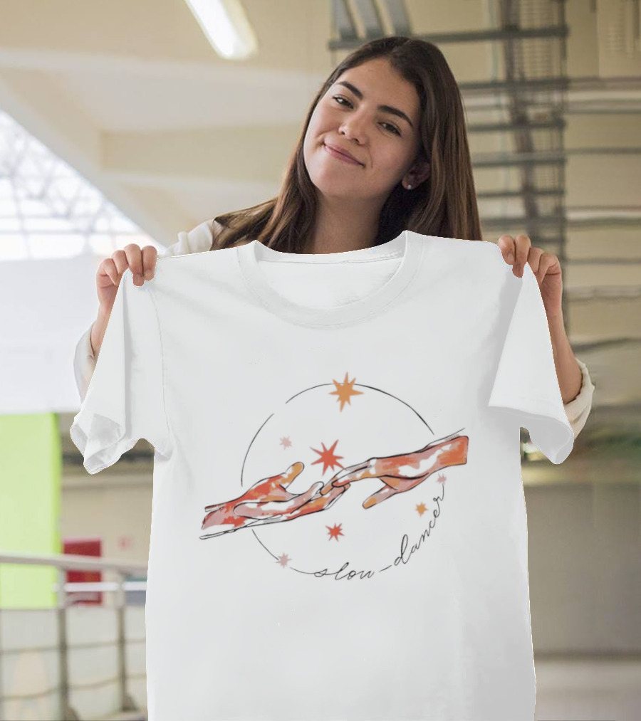 Slow Dancer Touching Hands With Celestial Stars Cosmic T-Shirt