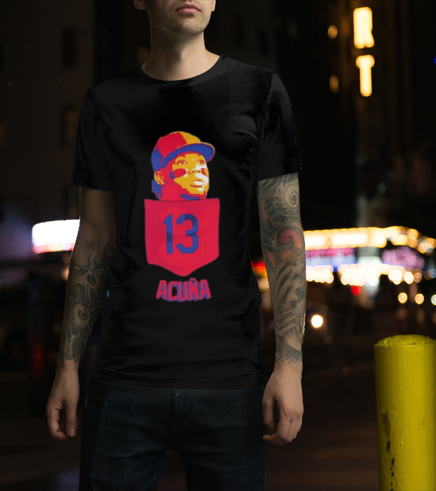 Ronald Acuna Jr 13 Atlanta Braves Baseball Player Pocket T-Shirt