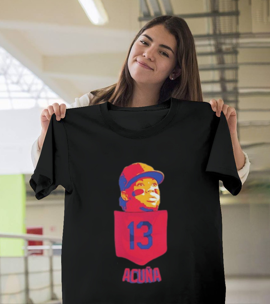 Ronald Acuna Jr 13 Atlanta Braves Baseball Player Pocket T-Shirt