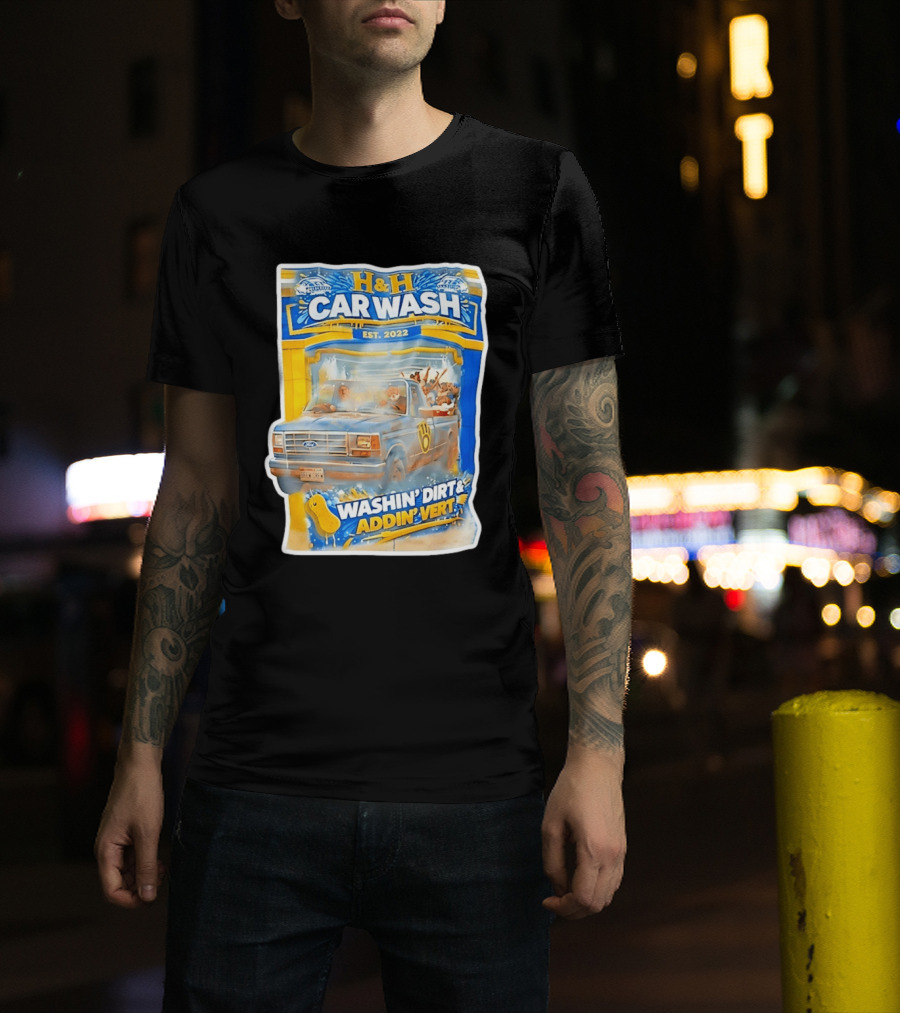 H And H Car Wash Washin' Dirt And Addin' Vert Milwaukee Brewers Est. 2022 T-Shirt