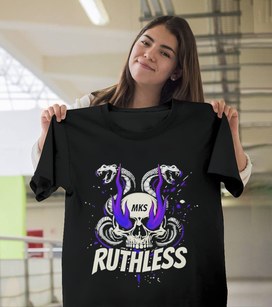 Ruthless Skull Snakes Gothic HKS Purple Flame T-Shirt