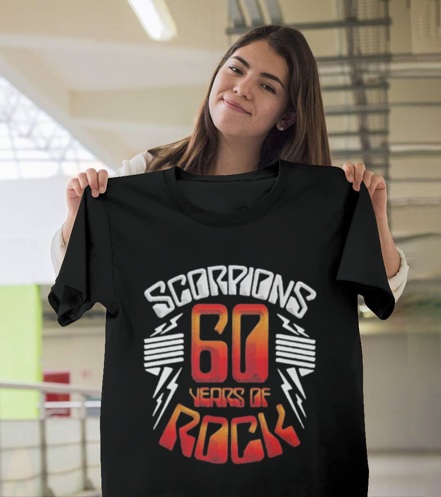 Scorpions 60 Years Of Rock Scorpions Rock Zone Membership Anniversary Celebration Lightning T-Shirt