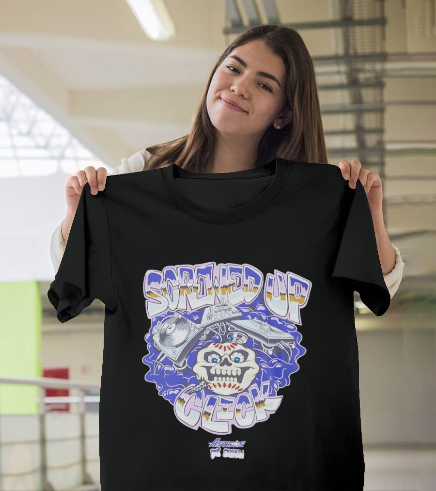 Screwed Up Click Skull DJ Houston Astros Mashup Visual T-Shirt