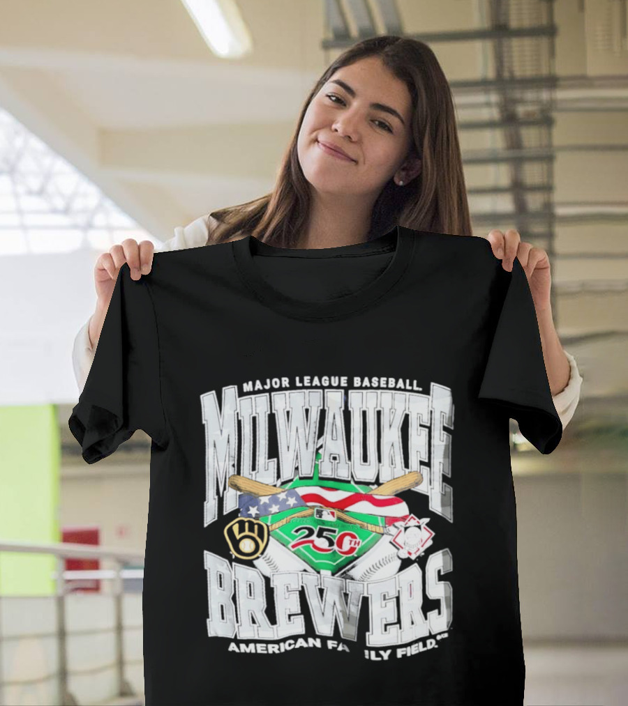 Milwaukee Brewers Major League Baseball 250th American Family Field T-Shirt