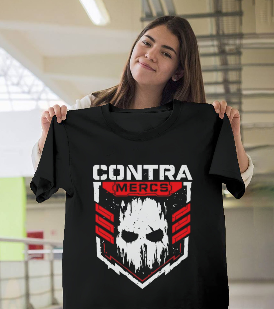 MLW Contra Mercs Skull Emblem Red Stripes T-Shirt