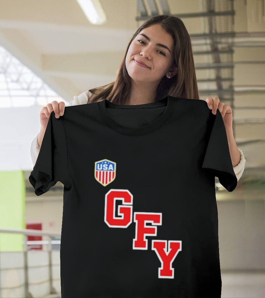 GFY USA Team Red Lettering And Shield T-Shirt